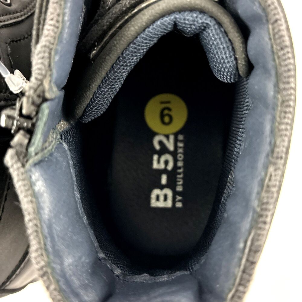 B-52 by Bullboxer Boots Mens Size 9 Black Cap Toe Lace Up Side Zip Ankle Dress - Picture 5 of 6